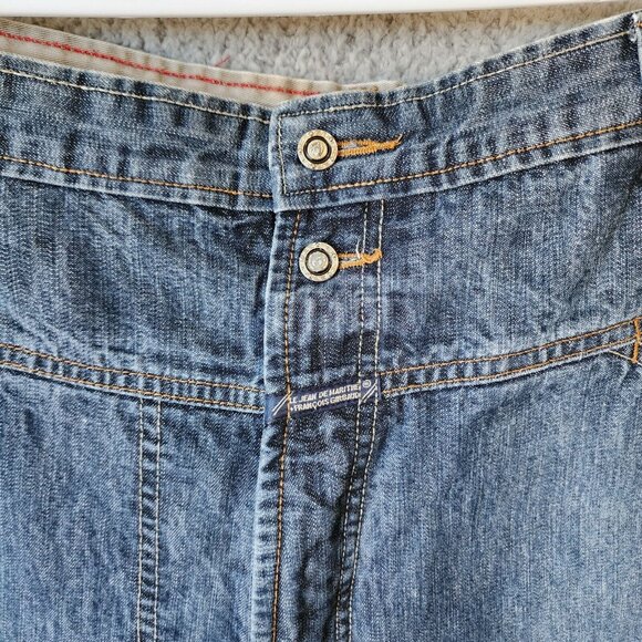 Y2K Marithe Francois Girbaud Double Button Skater Hip Hop Blue Jeans Size 44 - Picture 7 of 16
